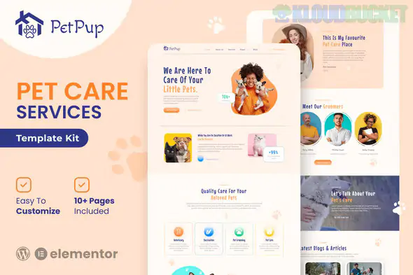 PetPup - Pet Care Services Elementor Template Kit