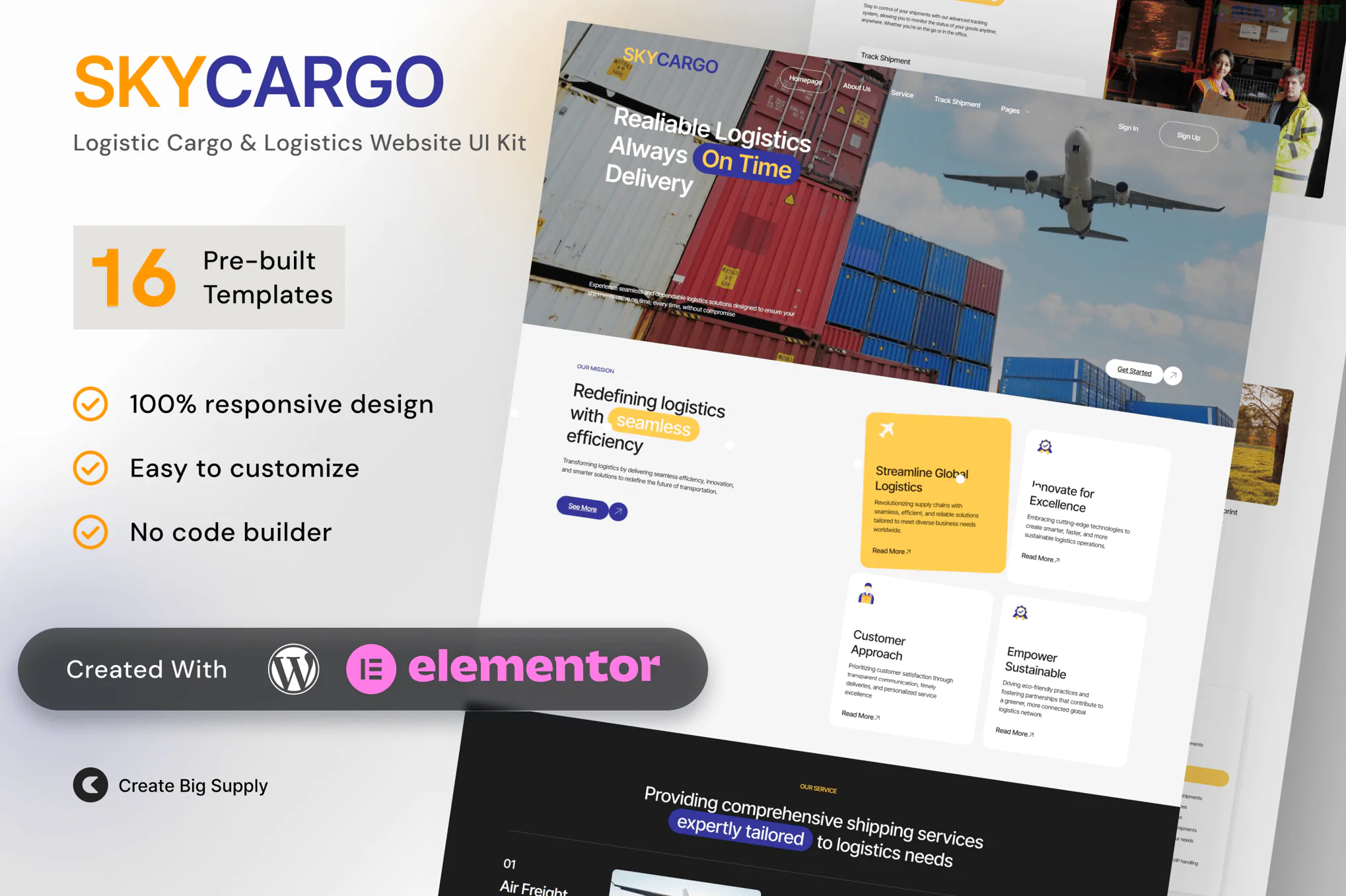 Skycargo - Logistic Cargo & Logistics Elementor Template Kit 1.0.0