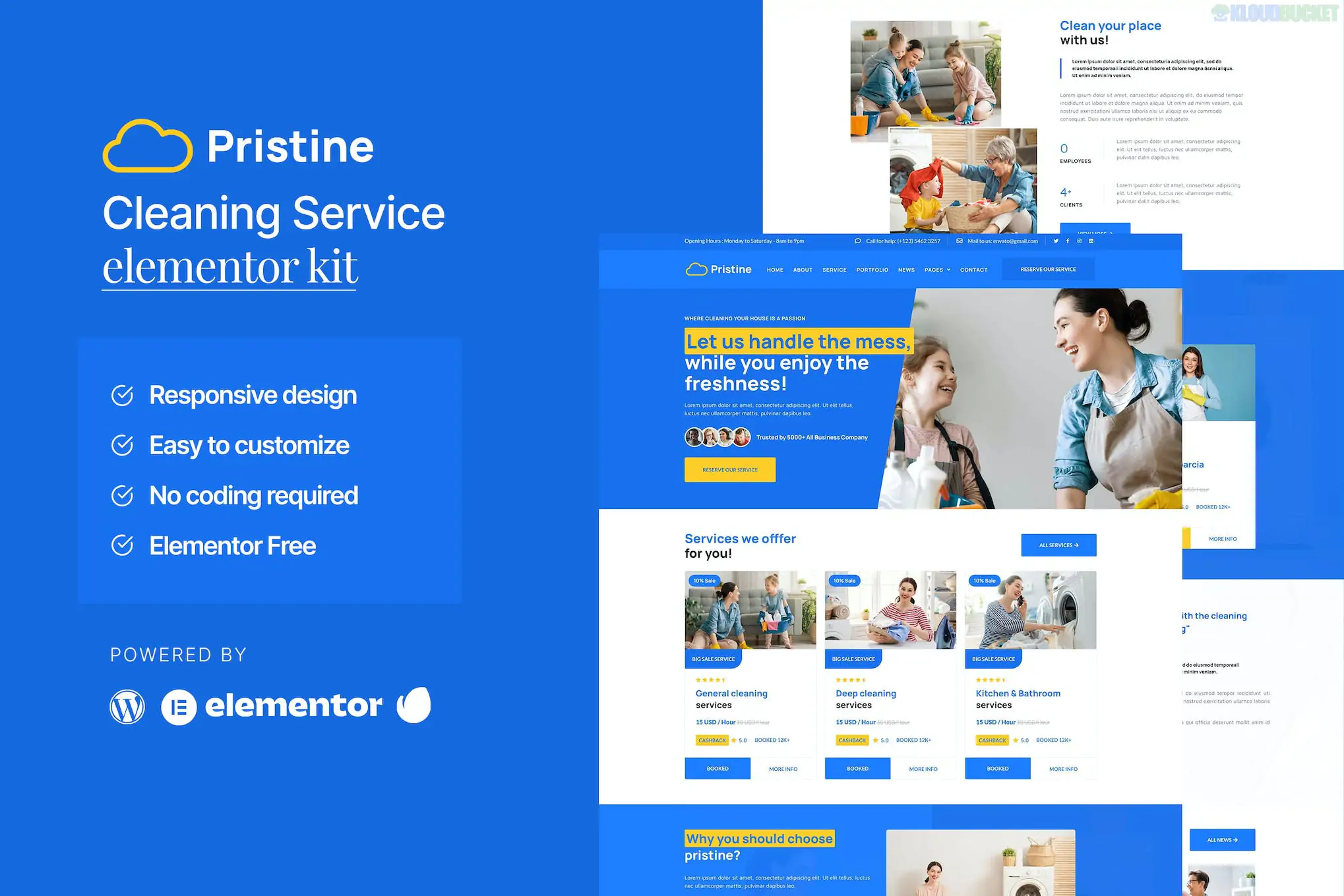 Pristine - Cleaning Service Elementor Template Kit
