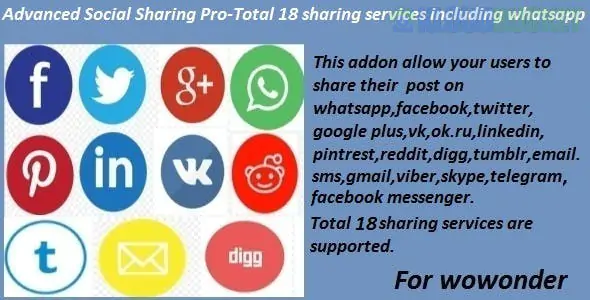 Advanced Social Sharing Pro For WoWonder