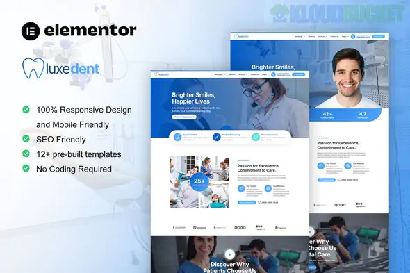 LuxeDent - Dentist & Dental Care Elementor Pro Template Kit 1.1