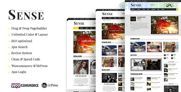 Sense - Responsive Blog Magazine and News Theme 5.0