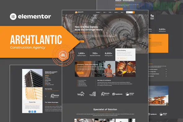 Archtlantic - Construction Agency Elementor Template Kit 1.0.0
