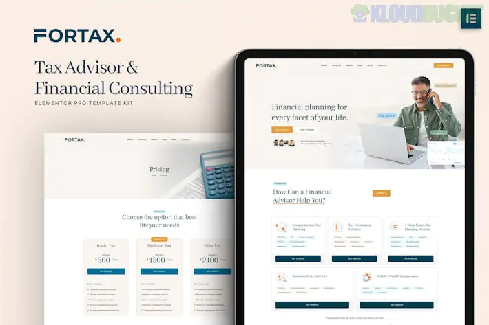 Fortax - Tax Advisor & Financial Consulting Elementor Template Kit 1.11.0