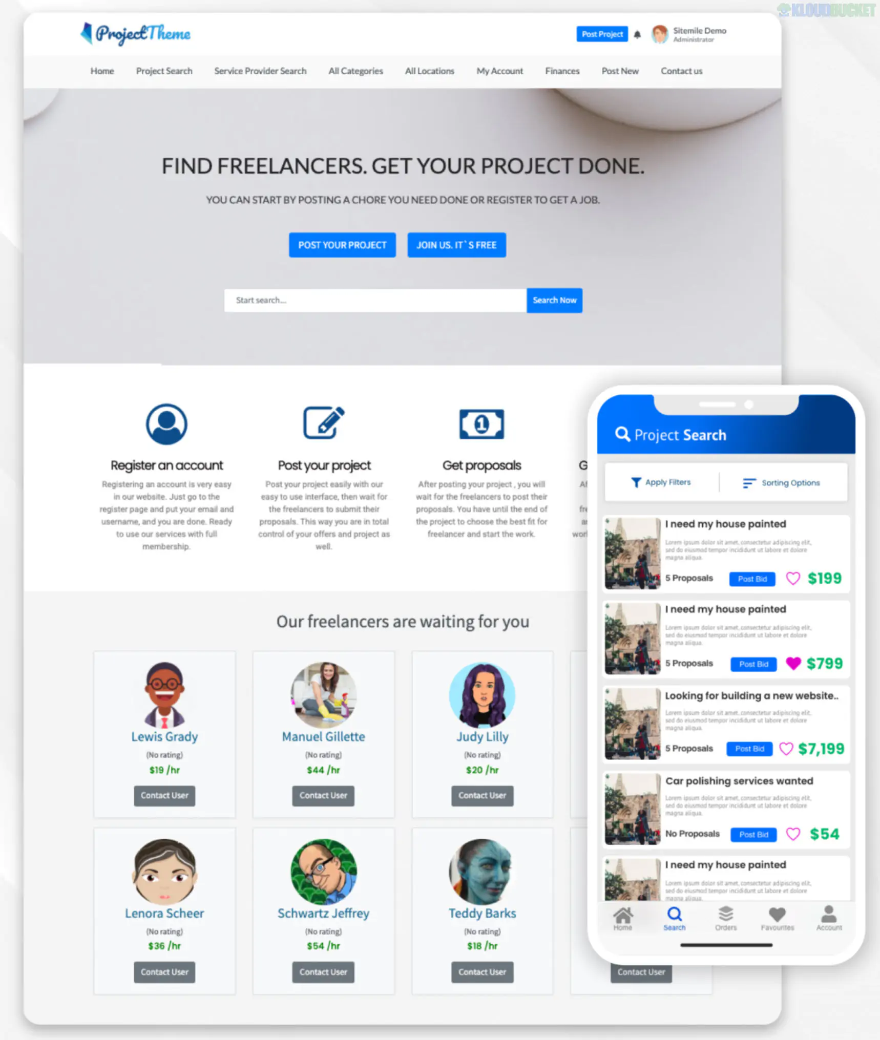 WordPress Project Bidding Theme Freelance Marketplace By SiteMile 4.2.0