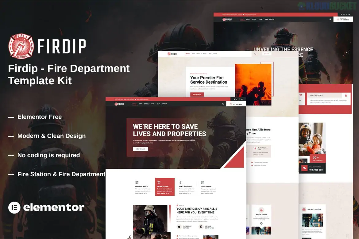 Firdip - Fire Department Elementor Template Kit 2.1.1