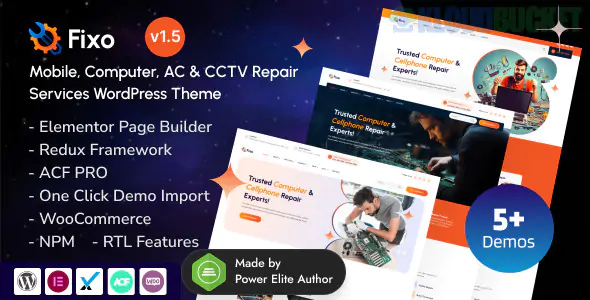 Fixo - Mobile & Computer Repair Services Elementor WordPress Theme 1.7