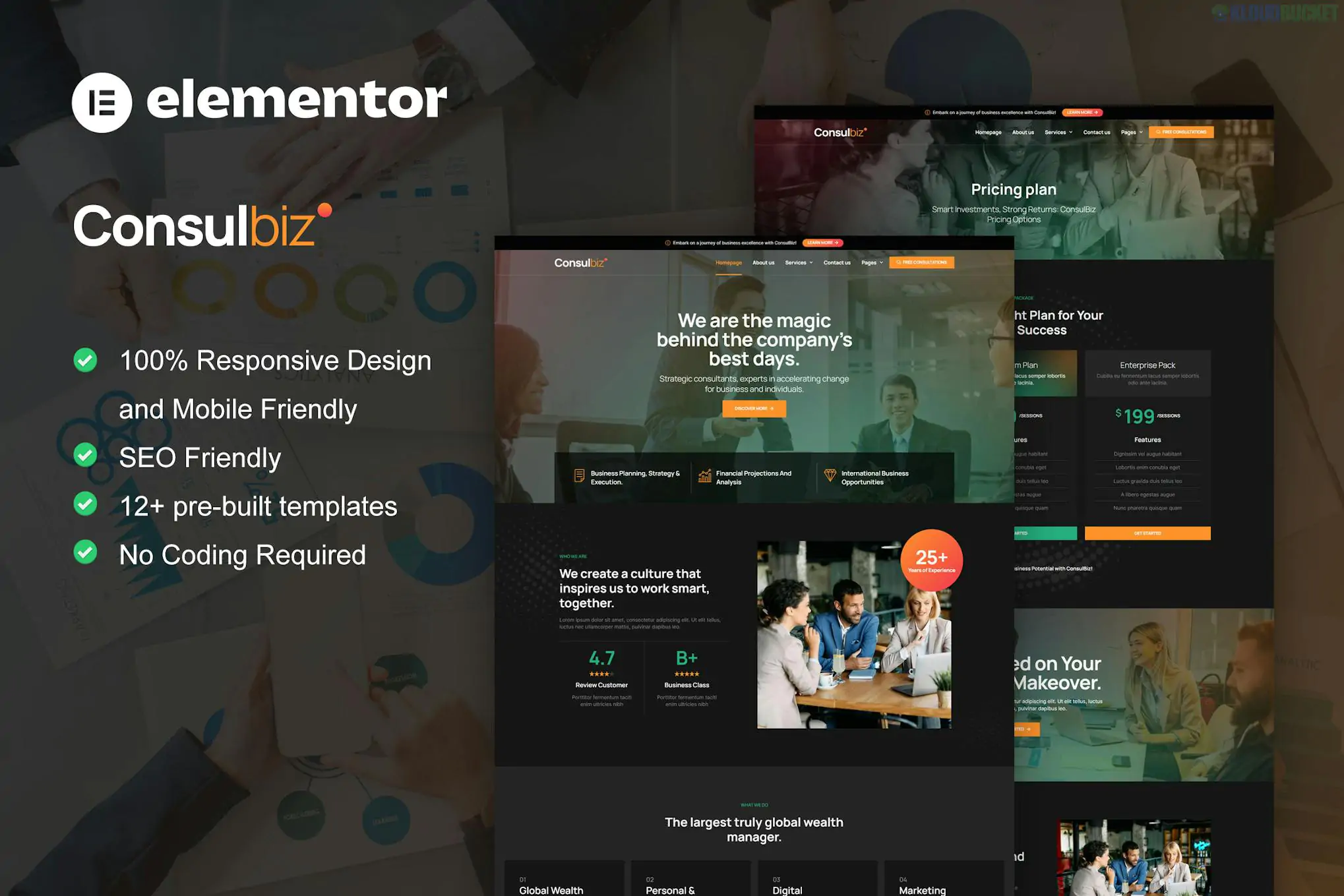 ConsulBiz - Business Consultant Elementor Template Kit 2.1.1