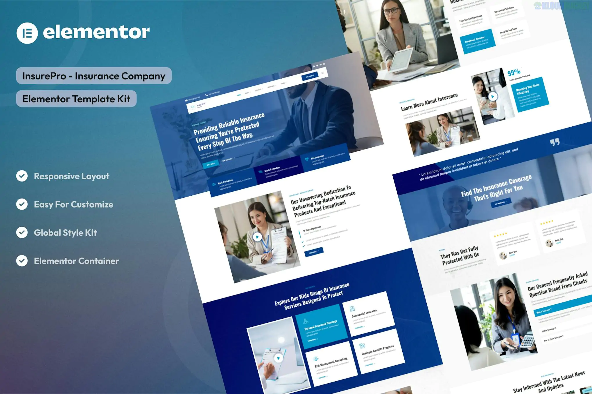 Insure - Insurance Company Elementor Template Kit 1.1.1