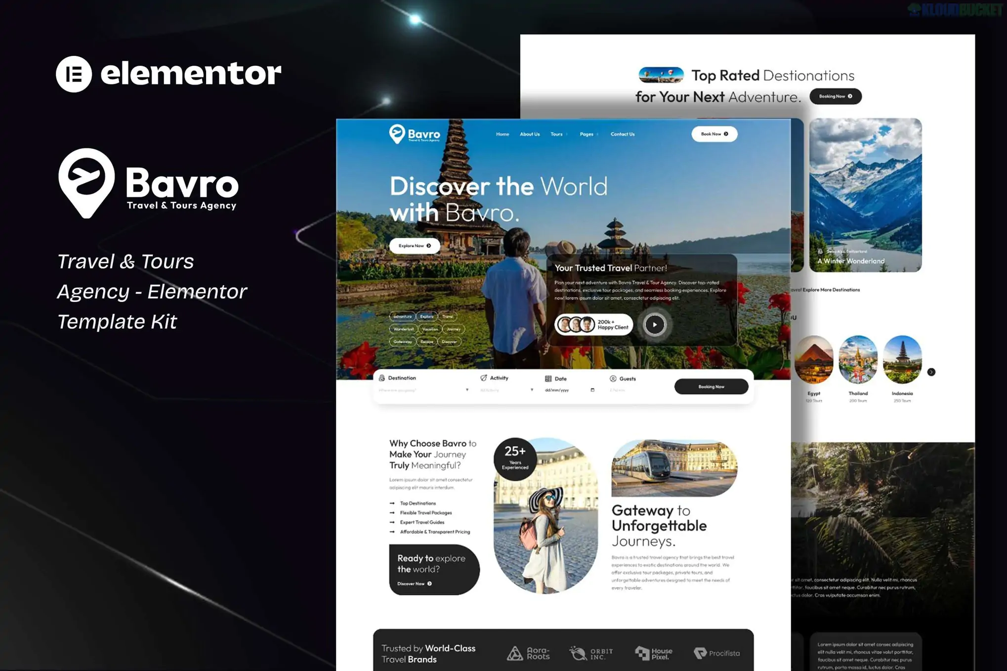 Bavro - Travel & Tour Agency Elementor Template Kits 1.2.1