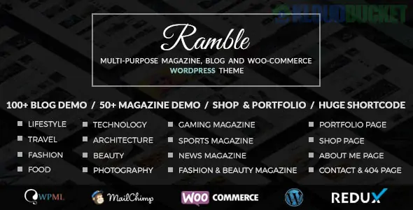 Ramble - Multi-purpose Blog, Magazine And Woo-Commerce WordPress Theme