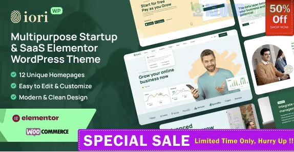 iori - Multipurpose Startup & SaaS Software Technology Elementor WordPress Theme 1.0.8