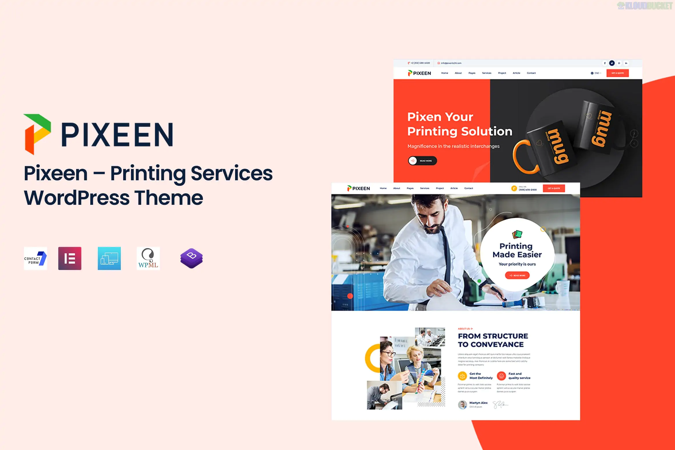 Pixeen - Printing Services Company WordPress Theme + RTL 1.0.4