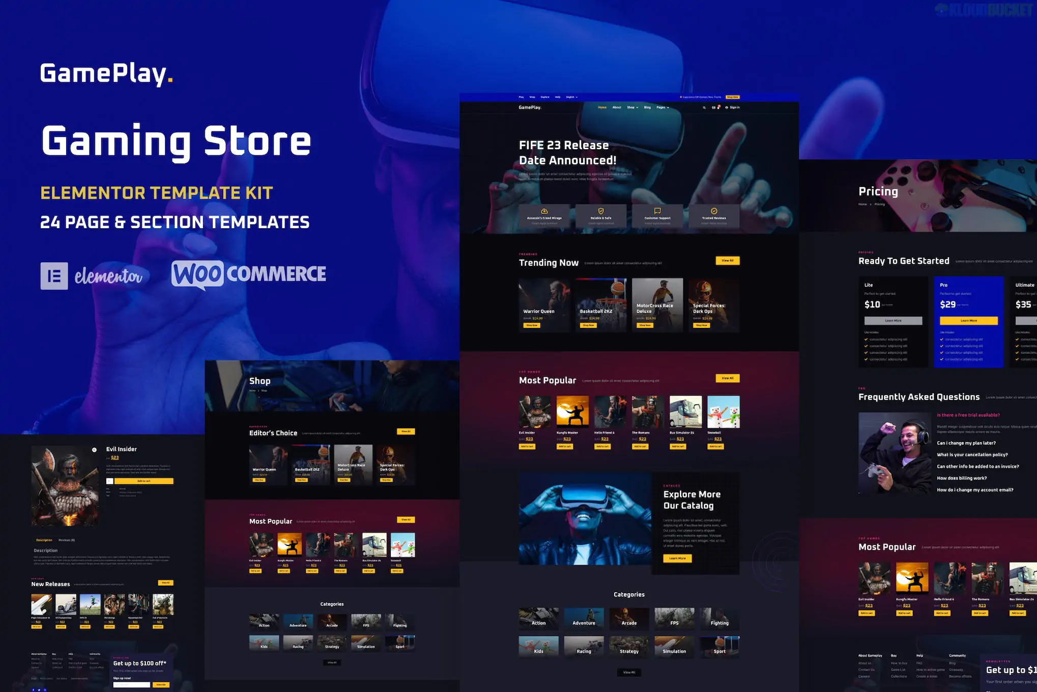 GamePlay - Video Game Store Elementor Template Kit By ThemeWarriors