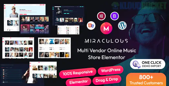 Miraculous Theme | Multi Vendor Online Music Store Elementor WordPress Theme 2.0.4