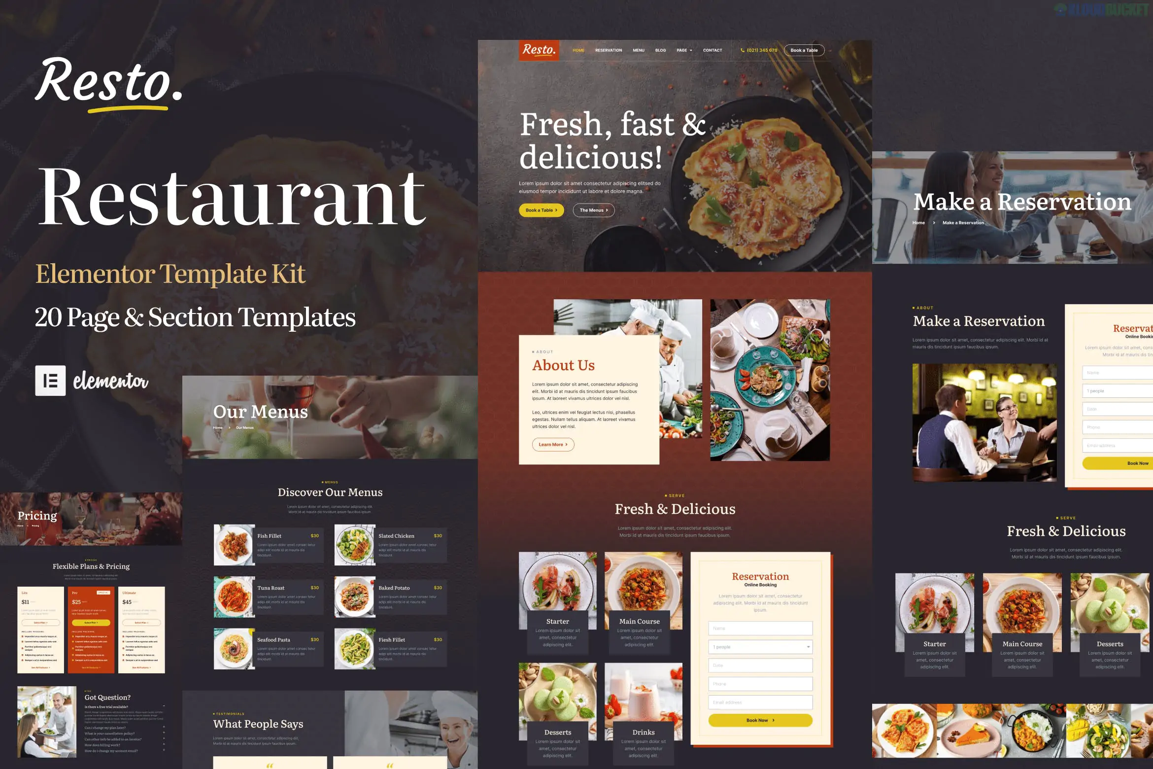 Resto - Restaurant Catering & Cafe Elementor Template Kit