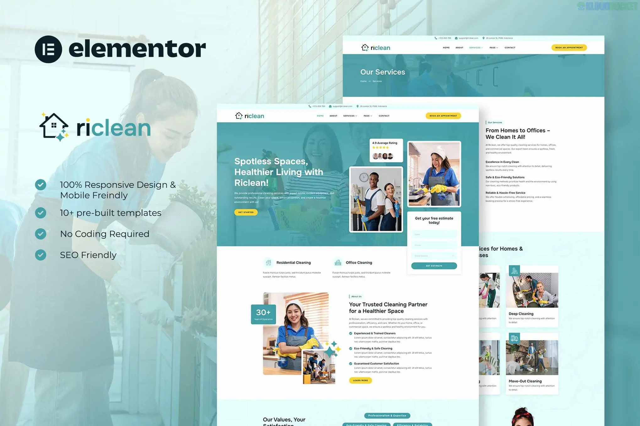 Riclean - Cleaning Service Company Elementor Template Kit 1.1.3