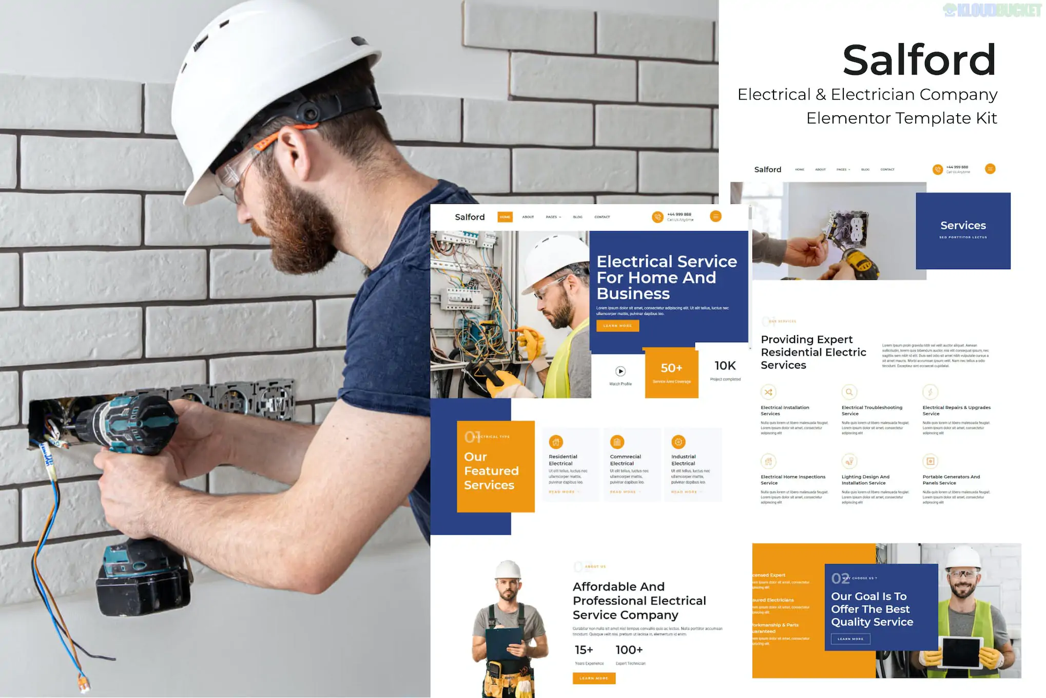 Salford - Electrical & Electrician Service Company Elementor Pro Template Kit 1.1.1