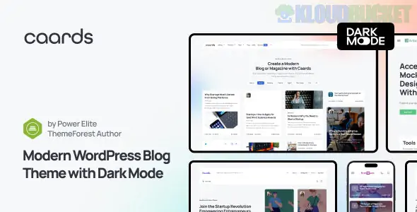 Caards - Modern Blog & Magazine WordPress Theme with Dark Mode 1.0.5
