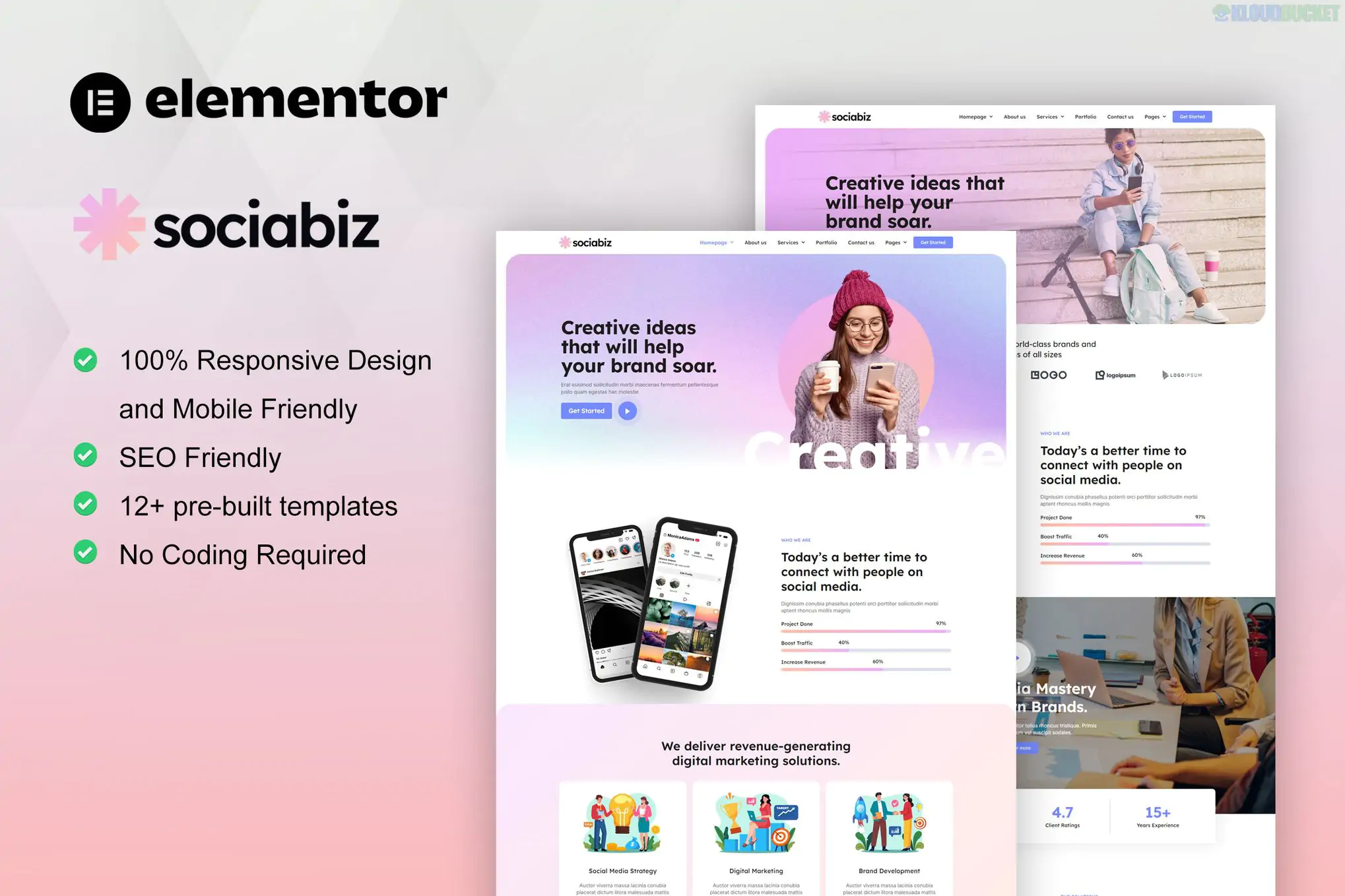 SociaBiz - Digital Marketing Agency Elementor Pro Template Kit 1.1.1