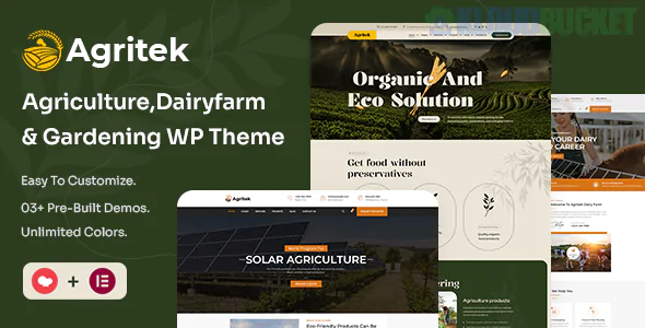 Agritek Theme | Agriculture, Dairyfarm and Gardening WordPress Theme 4.1