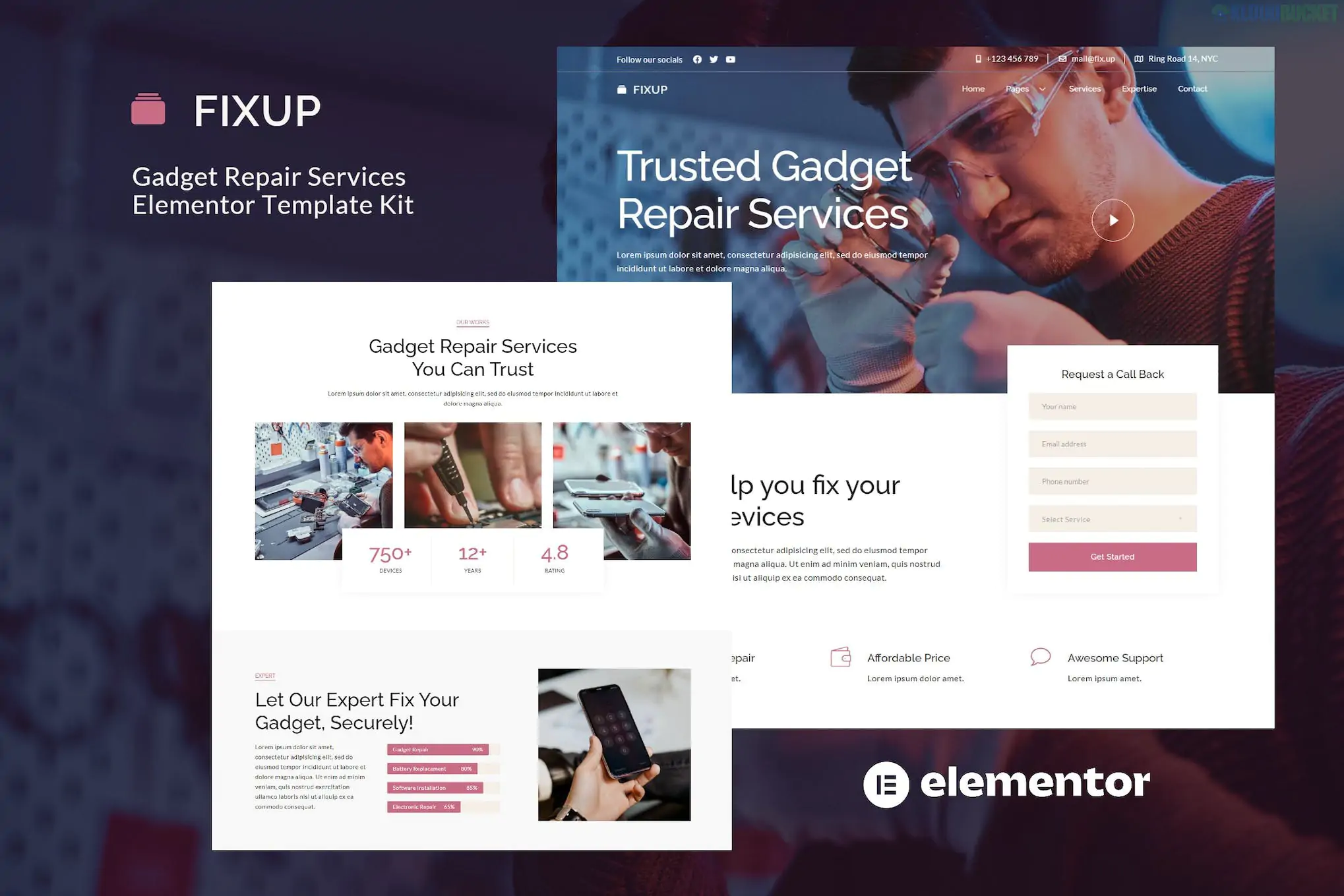 FixUp - Gadget Repair Services Elementor Template Kit