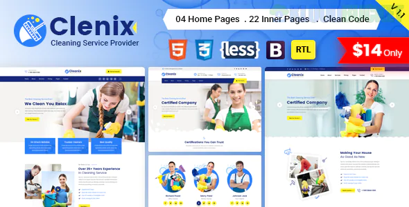 Clenix - Cleaning Services WordPress Theme 3.1.0