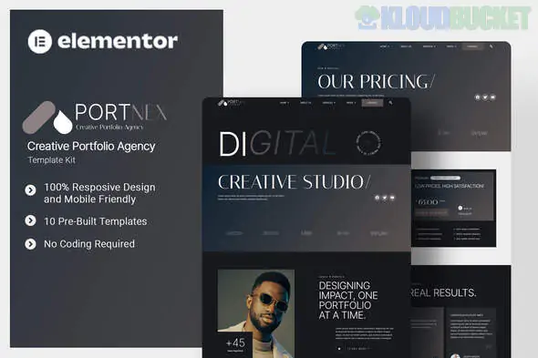 Portnex - Creative Portfolio Agency Elementor Template Kit 1.0.1