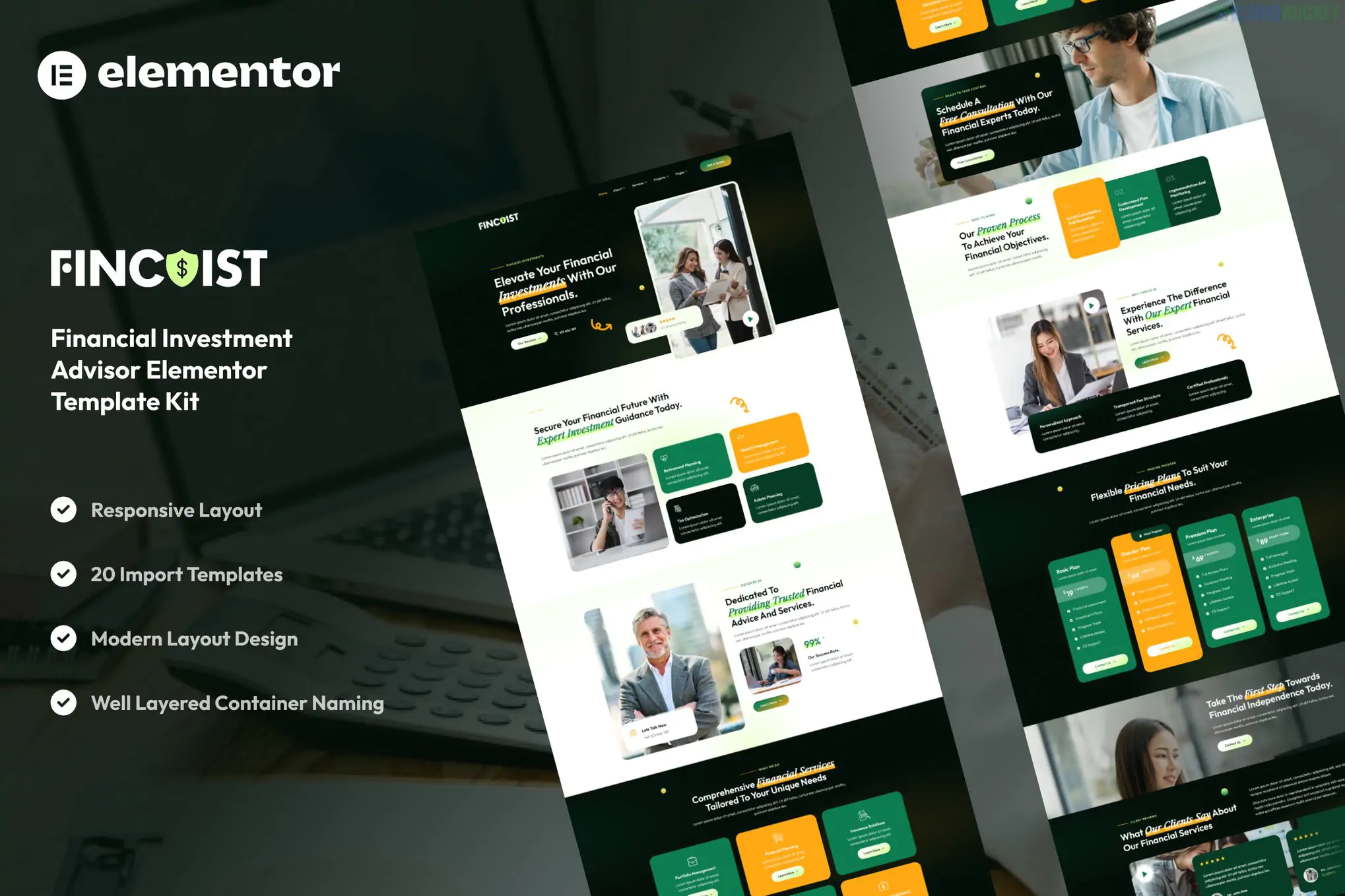 Fincoist - Financial Investment Advisor Elementor Template Kit 1.1.8