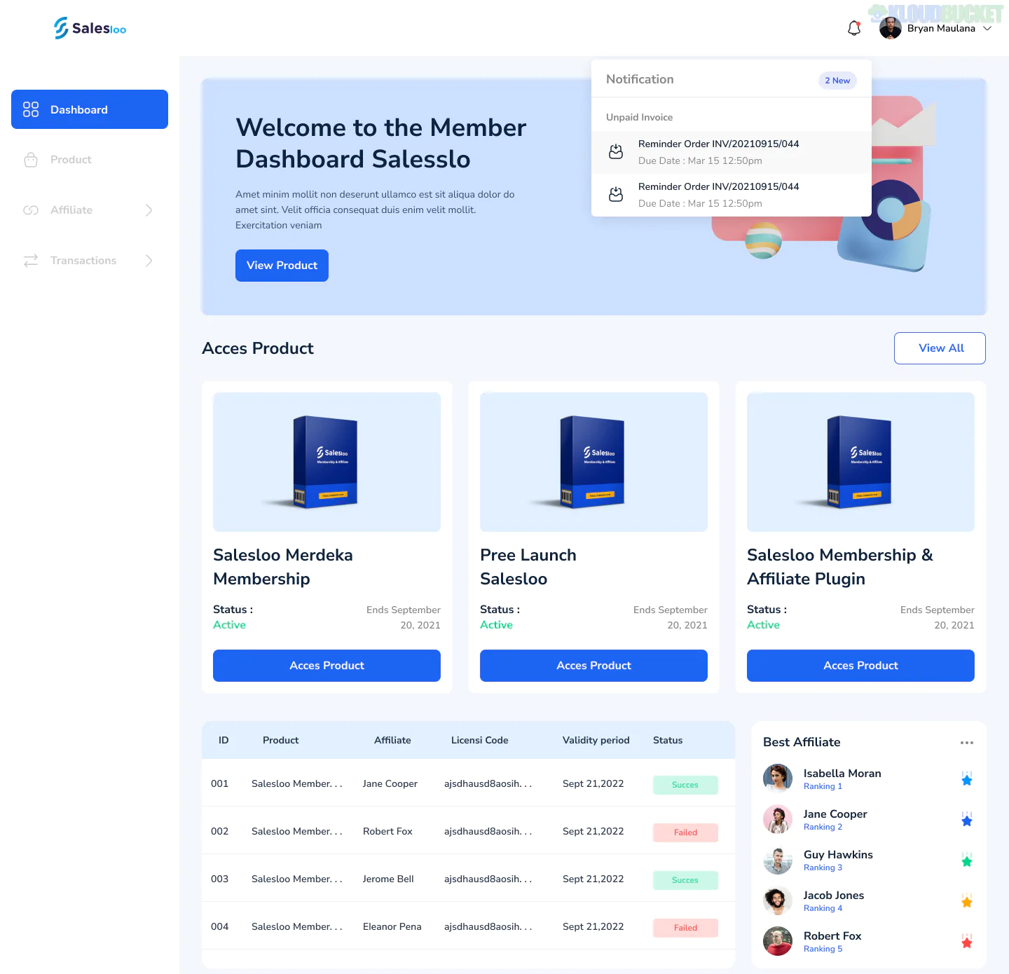 Salesloo - Wordpress Membership Plugin 2.6.0
