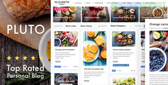 Pluto Clean Personal WordPress Masonry Blog Theme 4.4.0