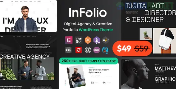 Infolio - Digital Agency & Creative Portfolio WordPress Elementor Theme 1.0.6