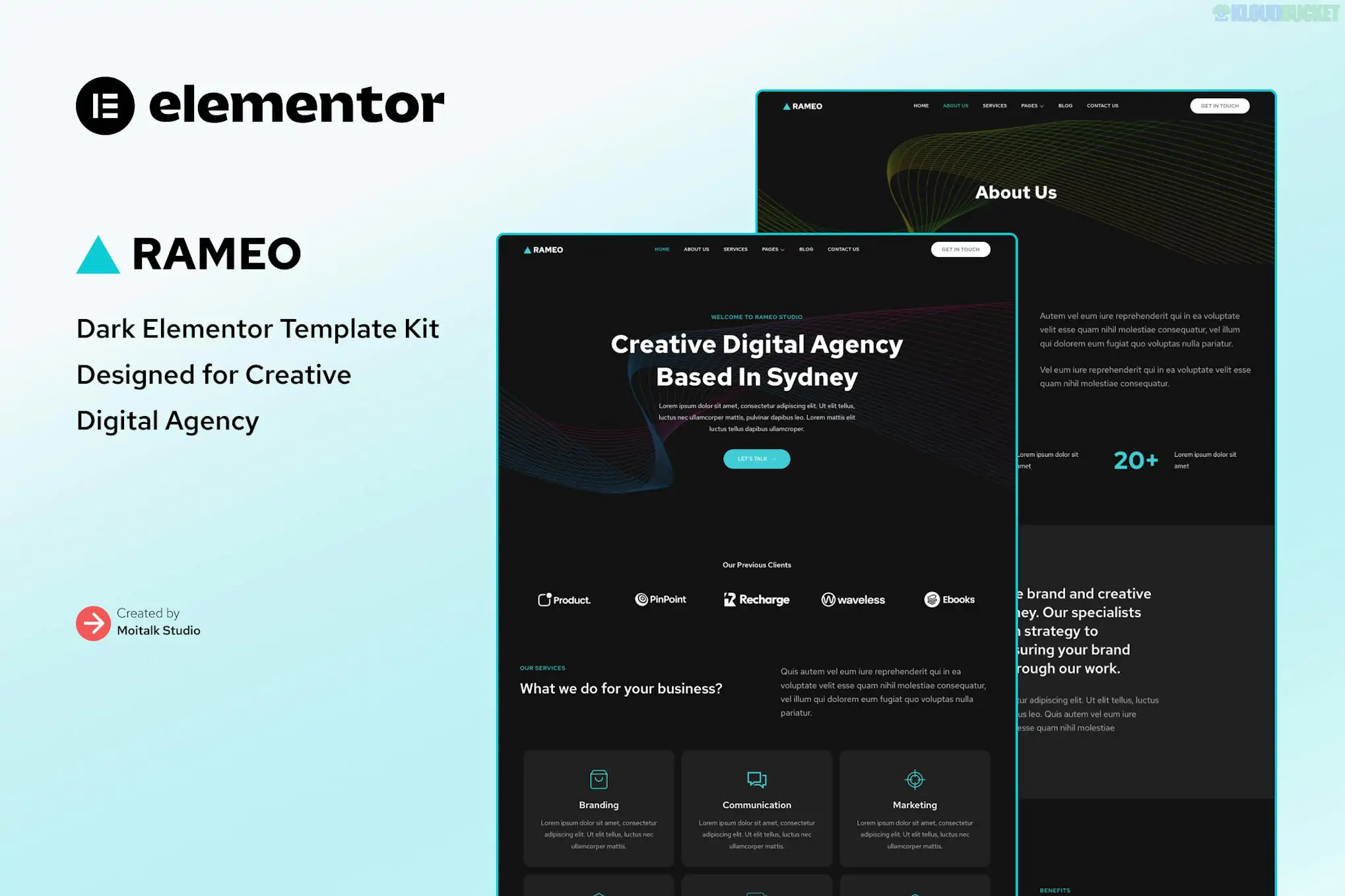 Rameo - Dark Digital Agency Elementor Template Kit 1.1.1