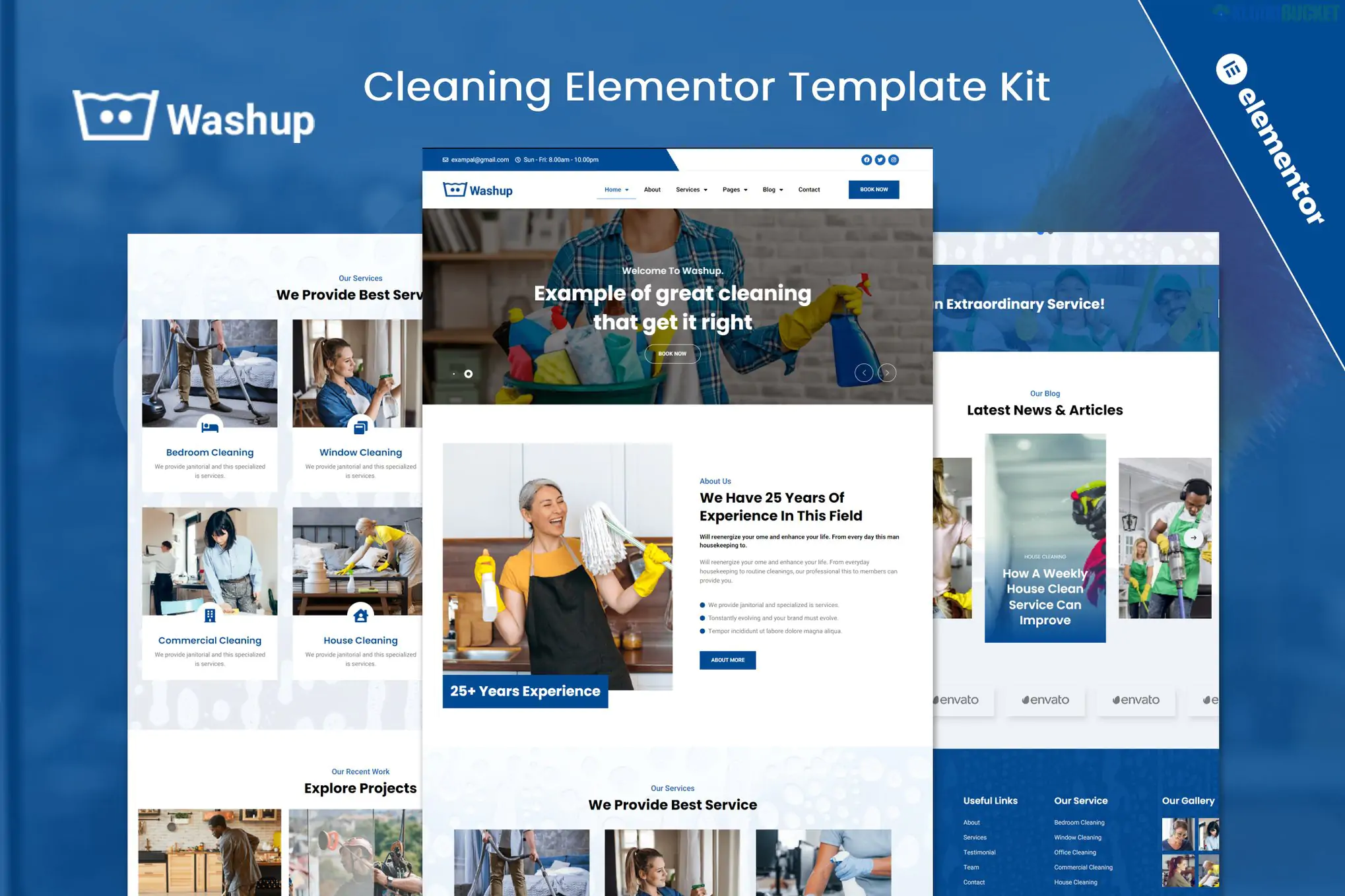 Washup - Cleaning Services Elementor Template Kit
