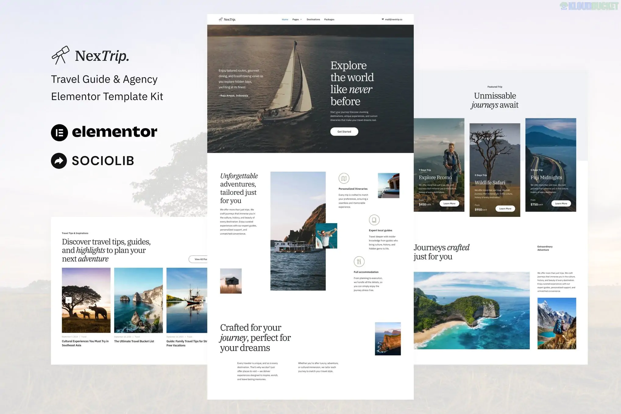 NextTrip - Travel Guide & Agency Elementor Template Kit