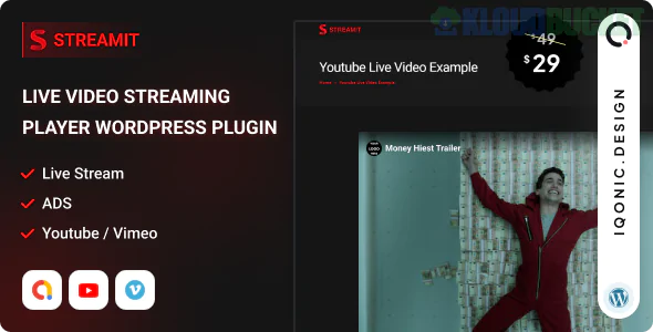 Streamit - Live Video Streaming Player WordPress Plugin 1.0.3