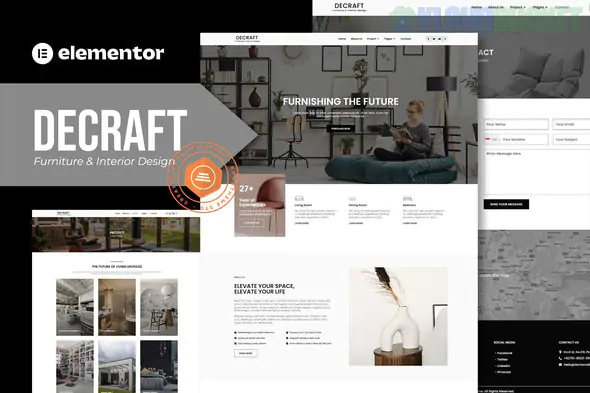 Decraft - Furniture & Interior Design Elementor Template Kit 1.1.1