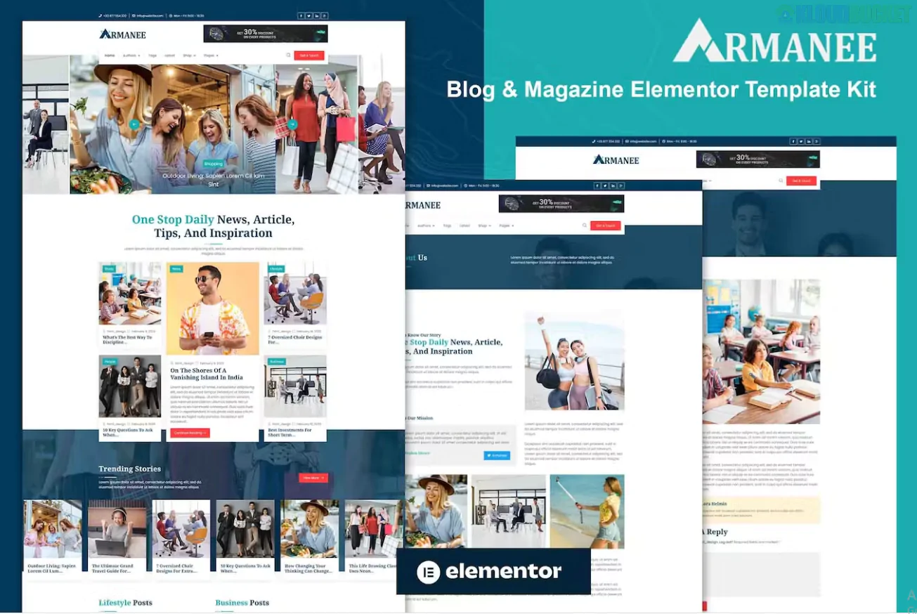 Armanee - Blog & Magazine Elementor Pro Template Kit