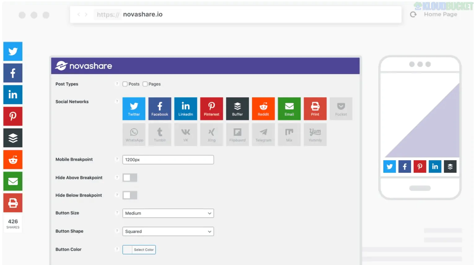 Novashare - WP Social Sharing Plugin 1.6.2