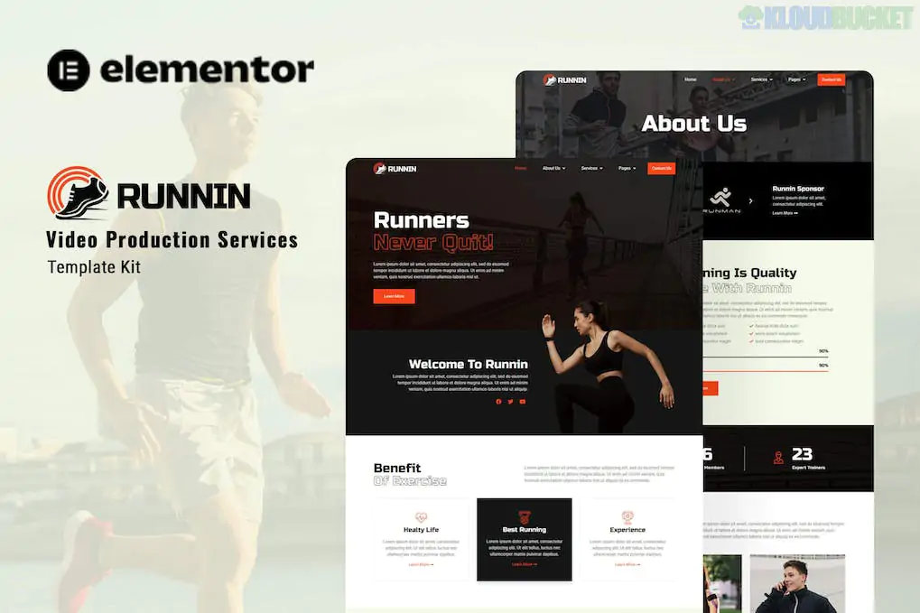 Runnin - Video Production Service Elementor Template Kit
