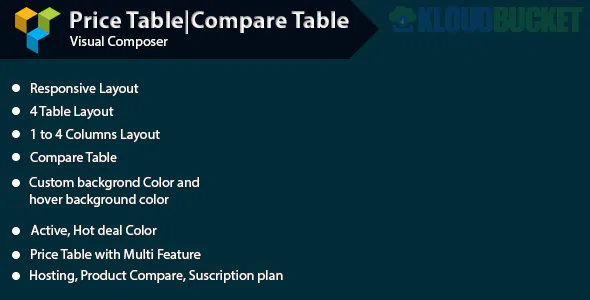 WPBakery Page Builder - Pricing Table | Compare Table 1.2.0
