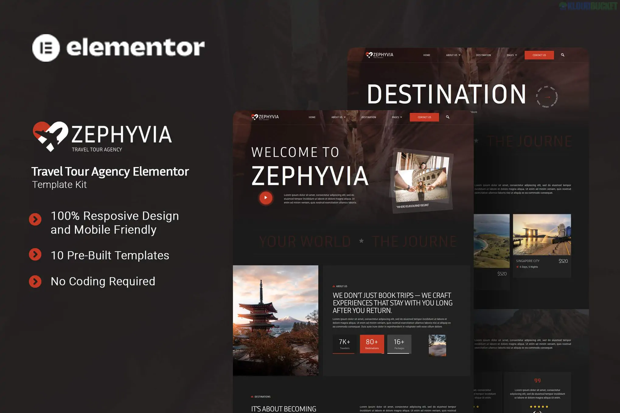 Zephyvia - Travel Tour Agency Elementor Template Kit 1.1.2
