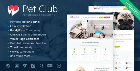 Pets Club - Pet Shop & Breeding Veterinary WordPress Theme 2.3