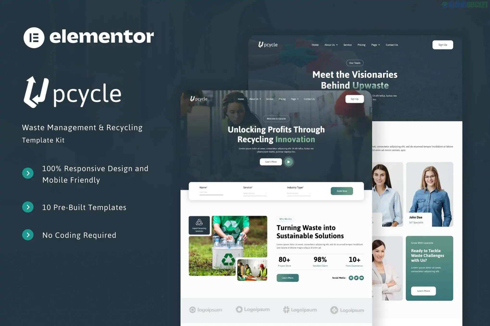 Upcycle - Waste Management & Recycling Elementor Template Kit 1.0.3