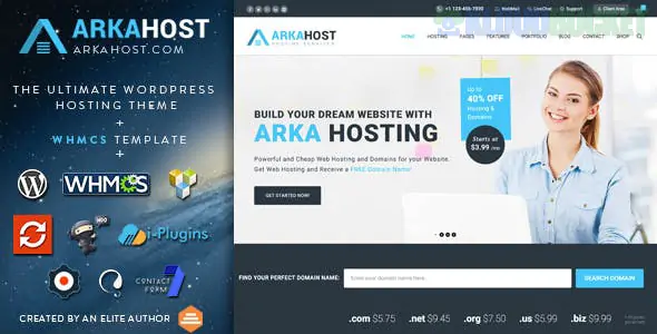 Arka Host - WHMCS Hosting, Shop & Corporate Theme 5.40