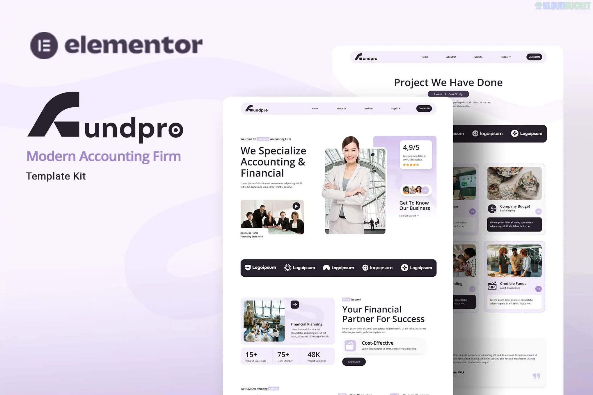 Fundpro - Modern Accounting Firm Elementor Template Kit