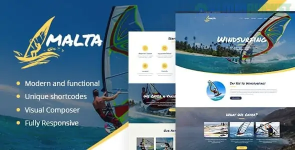 Malta - Windsurfing, Kitesurfing & Wakesurfing Center WordPress Theme 1.1.8