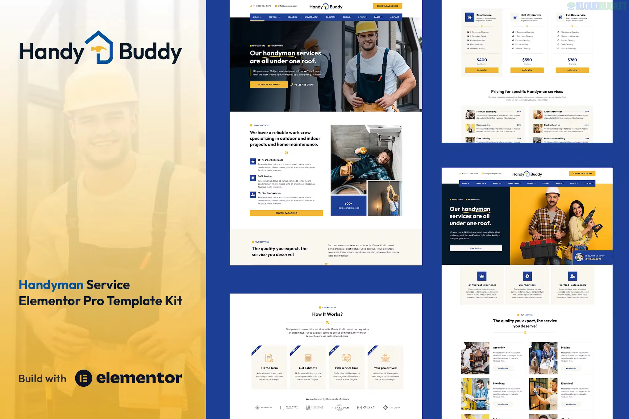 Handy Buddy - Handyman Services Elementor Pro Template Kit