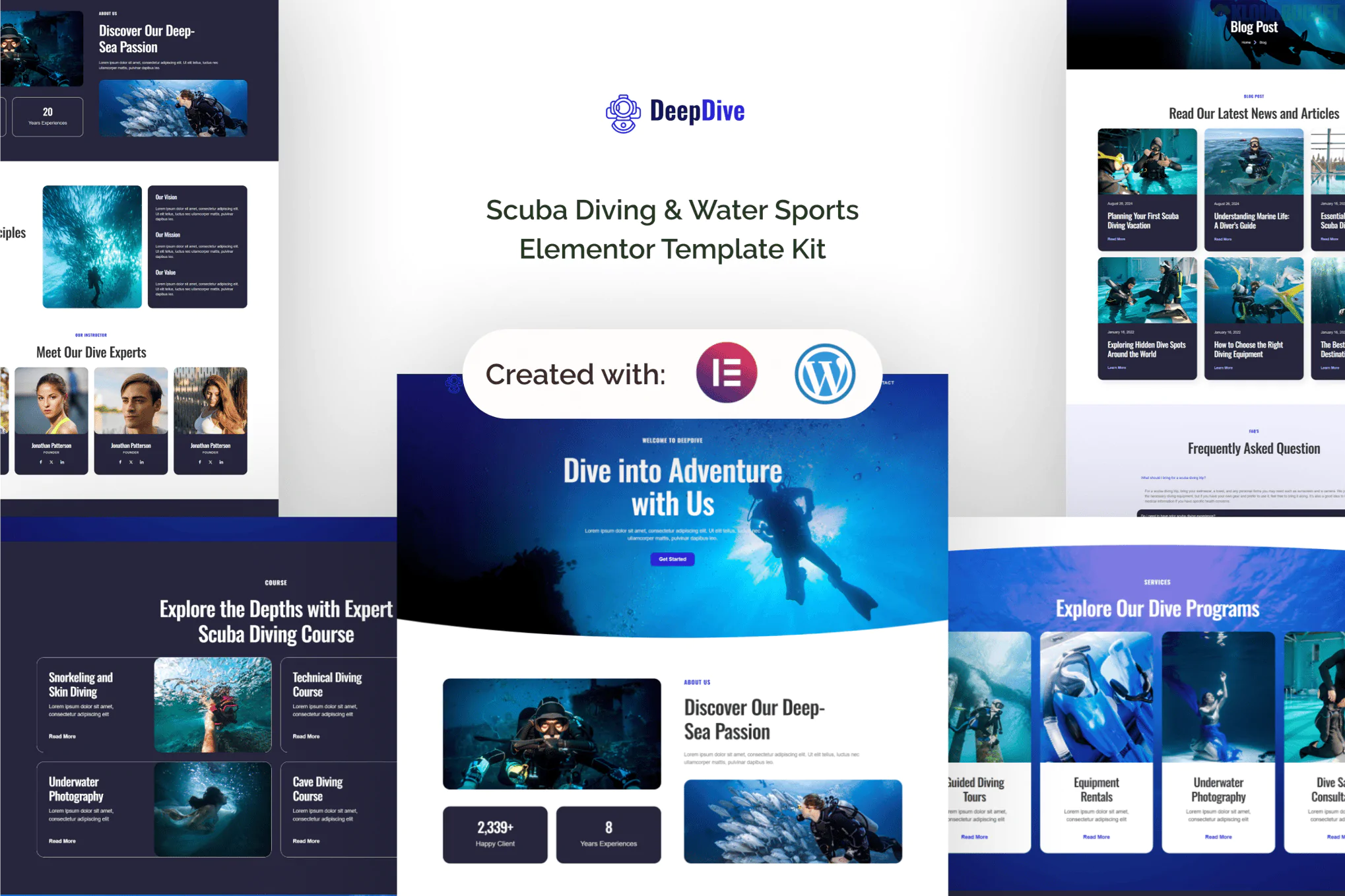 Deepdive - Scuba Diving & Water Sports Elementor Template Kit