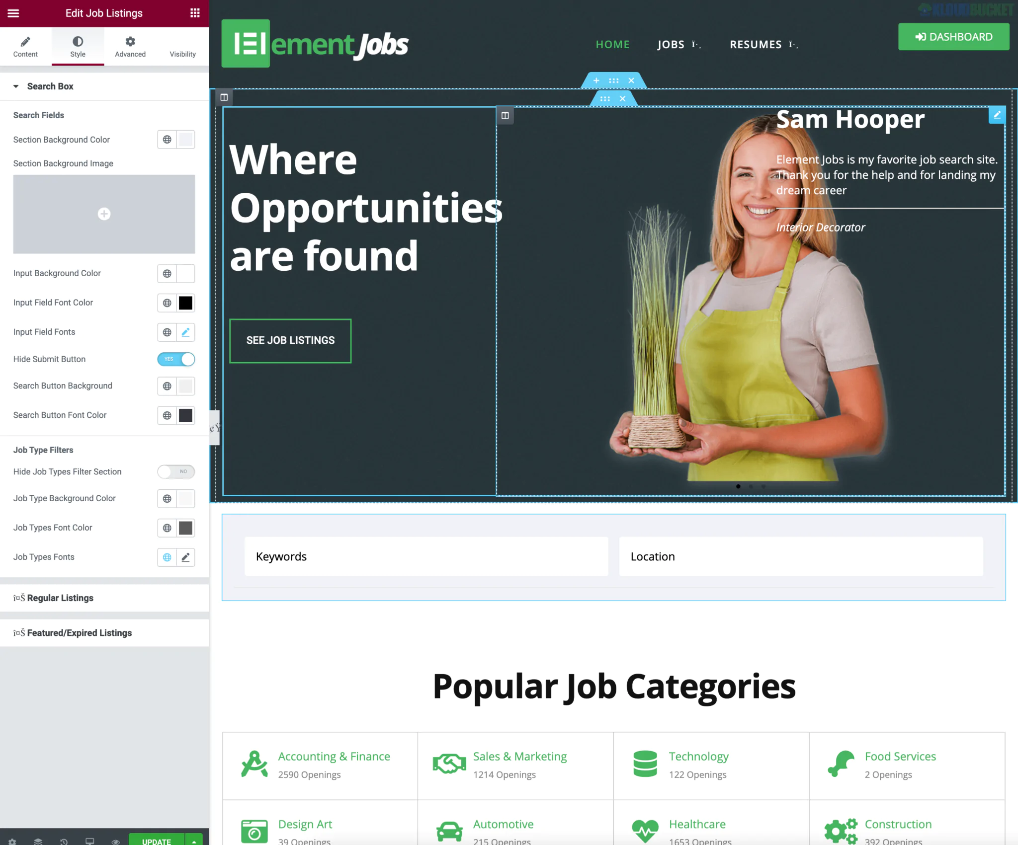 Elementor Connector Demo Templates For WP Job Manager 1.1